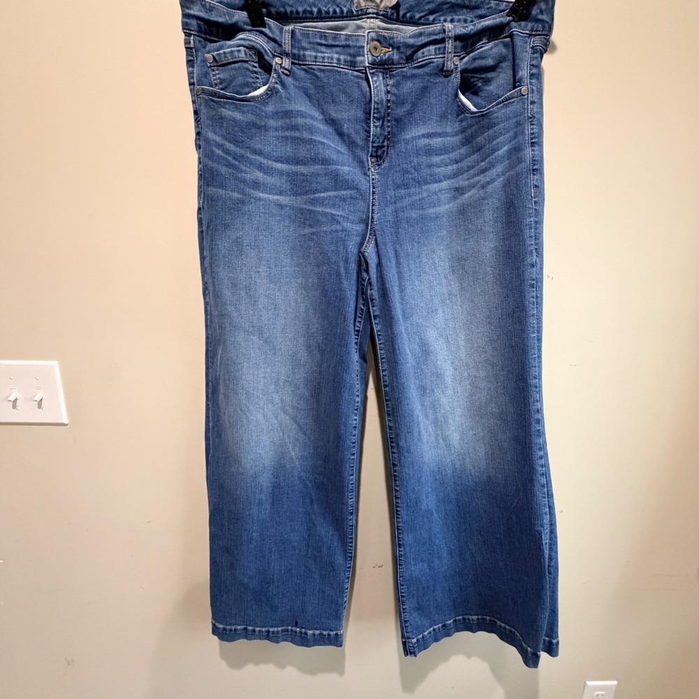 Torrid Wide Leg Jeans Womens 22R Blue Denim Stretch Minimalist Boho
